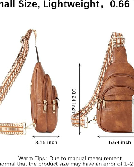 BOSTANTEN Small Sling Bag for Women Leather Crossbody Bags Fanny Pack Chest Bag for Travel