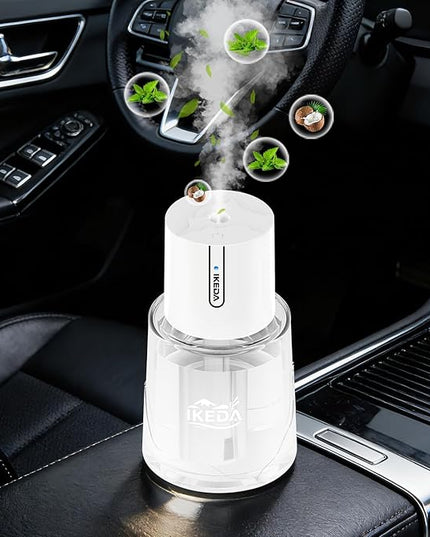 Smart Car Air Freshener,100ml Essential Oil Mist Aroma Machine, 3 Mode Mini Small Scent Spray for Truck & Car with Touch Switch, Automotive Aroma Diffuser for Gift(White, Milk-Aromas)