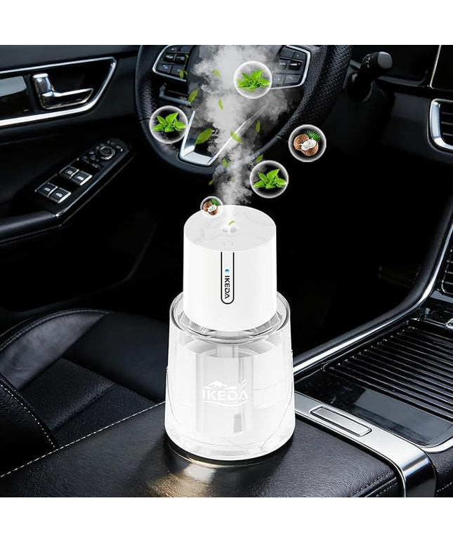 Smart Car Air Freshener,100ml Essential Oil Mist Aroma Machine, 3 Mode Mini Small Scent Spray for Truck & Car with Touch Switch, Automotive Aroma Diffuser for Gift(White, Milk-Aromas)