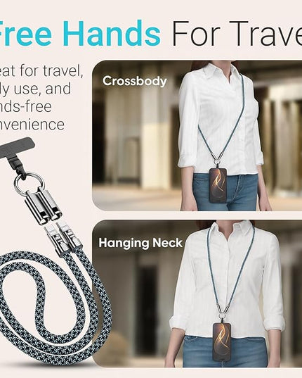 TOP-UP Lanyard – Cell Phone Strap with 240W USB C Charging & Data Cable – Durable Travel Essentials for iPhone 17/16/15