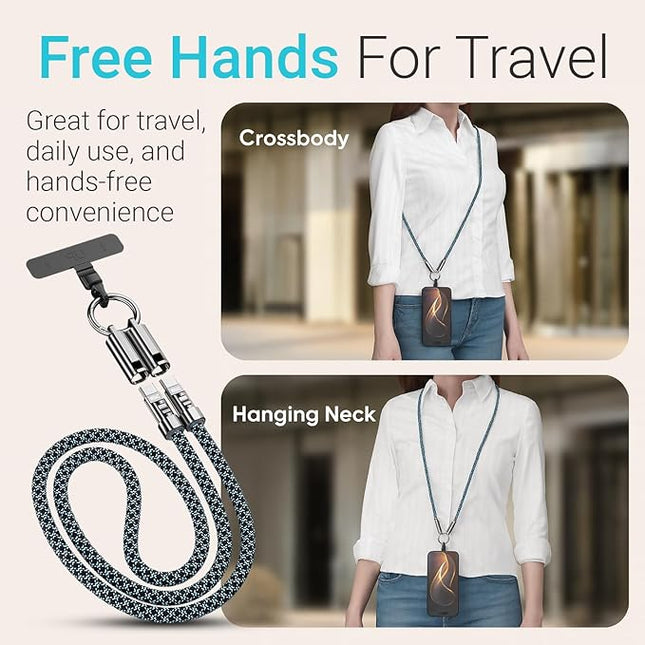 TOP-UP Lanyard – Cell Phone Strap with 240W USB C Charging & Data Cable – Durable Travel Essentials for iPhone 17/16/15