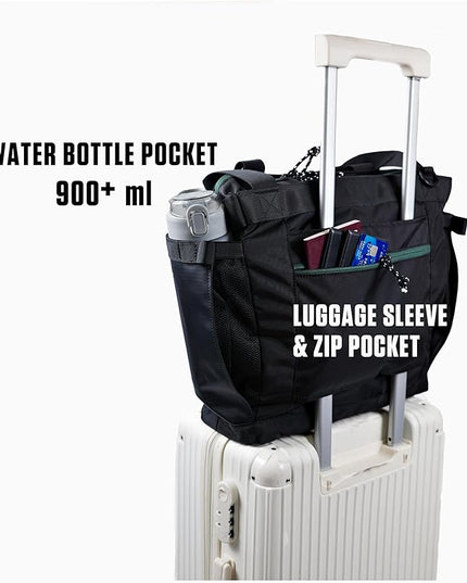 Utility Tote 15L, Over Shoulder & Crossbody Carry, Water Repellent, Full Zip, Laptop Sleeve