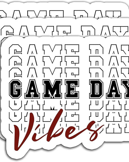 (3PCS) Game Day Vibes Football Sticker Decals Football Accessories Football Lover, Waterproof Vinyl Decal for Laptop Mug Tumbler Scrapbook Water Bottle Phone Case, Size 3" x 2.6 "
