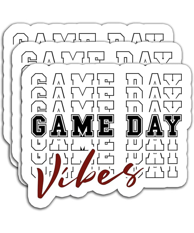 (3PCS) Game Day Vibes Football Sticker Decals Football Accessories Football Lover, Waterproof Vinyl Decal for Laptop Mug Tumbler Scrapbook Water Bottle Phone Case, Size 3" x 2.6 "