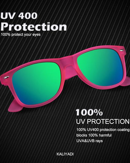 KALIYADI Polarized Sunglasses for Men and Women Matte Finish Sun glasses Color Mirror Lens UV Blocking (3 Pack)