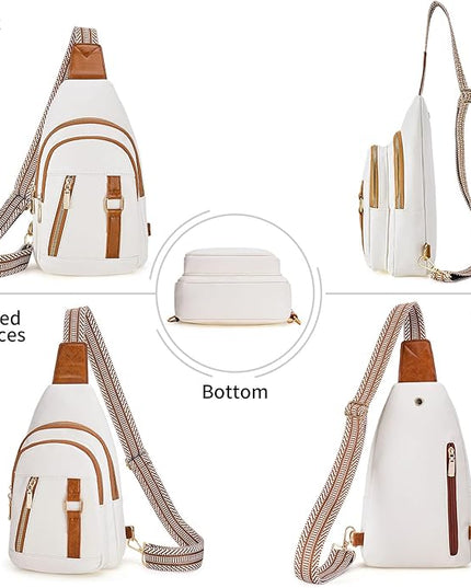 FALAN MULE Crossbody Bags for Women Trendy Leather Sling Chest Bag Fanny Packs for Women