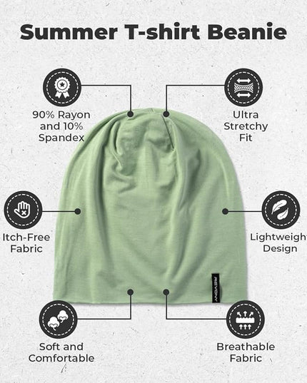 Summer T-Shirt Beanie for Men & Women - Soft Modal - Slouchy Style