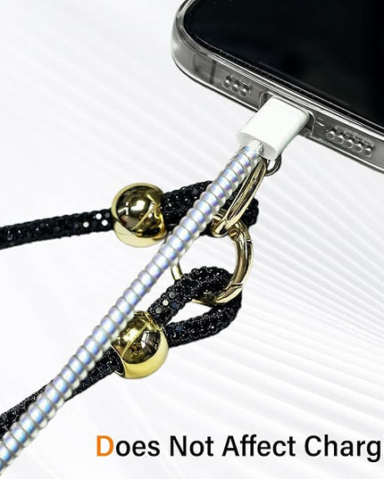Glitter Phone Wrist Strap for Women Men - Sparkling Rhinestone Design Phone Bracelet Keychain, Anti-Lost Cellphone Lanyard for Mobile, Bag & Key Accessories (Z-Silver)