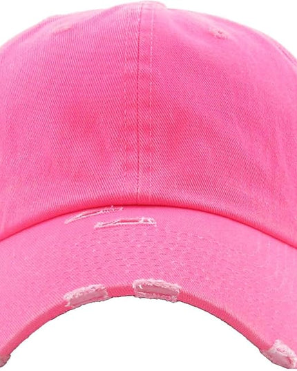 KBETHOS Vintage Washed Distressed Cotton Dad Hat Baseball Cap Adjustable Polo Trucker Unisex Style Headwear