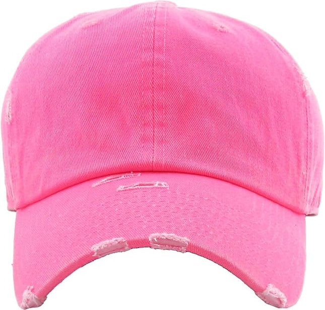 KBETHOS Vintage Washed Distressed Cotton Dad Hat Baseball Cap Adjustable Polo Trucker Unisex Style Headwear