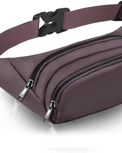 Large Fanny Pack for Women Men - Syican Waist bag with 3-Zipper Pockets, Gifts for Enjoy Sports Traveling Workout Casual Hands-Free crossbody bags Fits MAX 7.9'' iPad & 6.6'' Phone