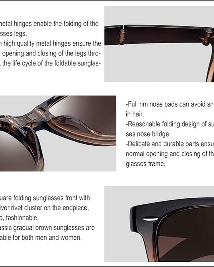 Joopin Square Sunglasses Polarized UV Protection Trendy Designer Sun Glasses Men Women