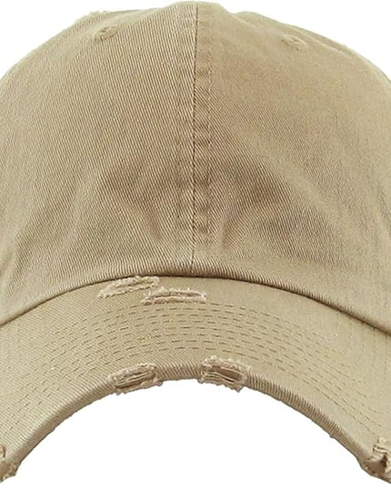 KBETHOS Vintage Washed Distressed Cotton Dad Hat Baseball Cap Adjustable Polo Trucker Unisex Style Headwear