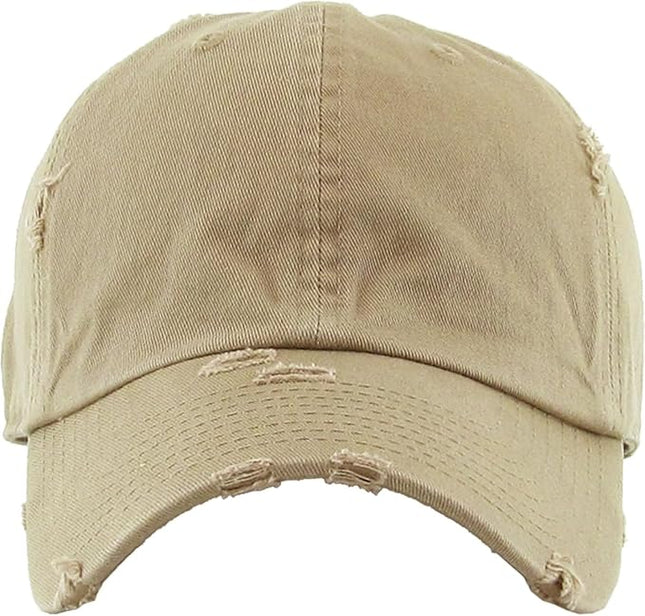 KBETHOS Vintage Washed Distressed Cotton Dad Hat Baseball Cap Adjustable Polo Trucker Unisex Style Headwear