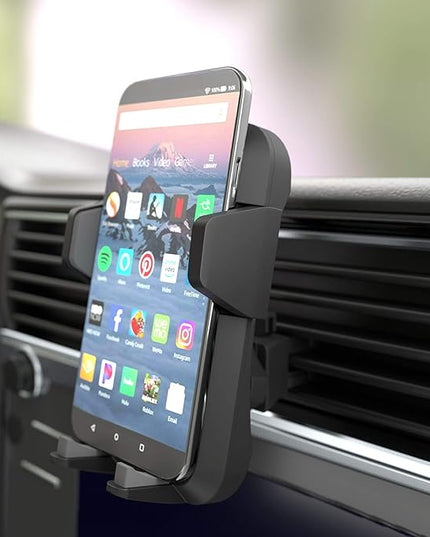 Amazon Basics Universal Portable Smartphone Holder for Car, Easy to Install Air Vent Mount, Adjustable and Secure, Grey
