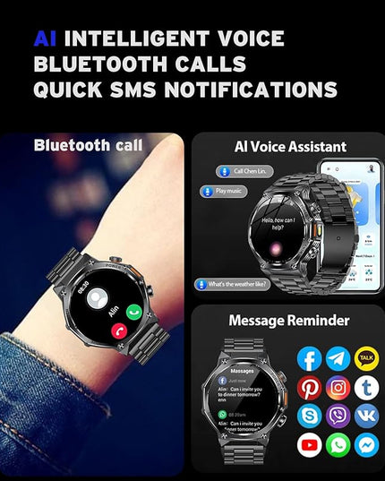 Fitness Smart Watch for Men Women, Bluetooth Calling & 1.8" AMOLED, SpO2/Heart Rate/Sleep Tracker, 100+ Workout Modes, IP67 Waterproof, 7+Day Battery, iPhone Android Compatible (Space Gray)