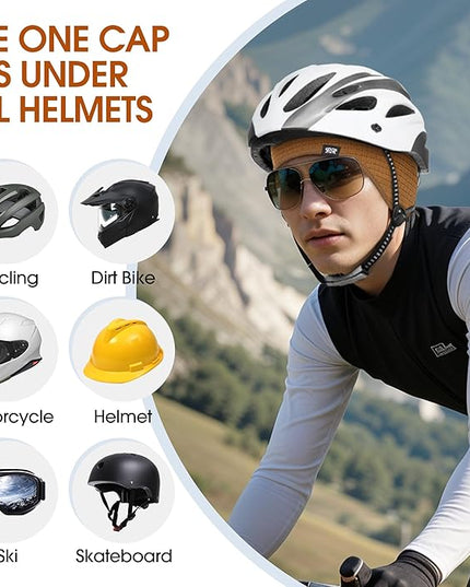 Skull Cap Helmet Liner, Winter Thermal Cycling Cap for Men & Women, Lightweight Cycling Hat for Biking Running Outdoor Work