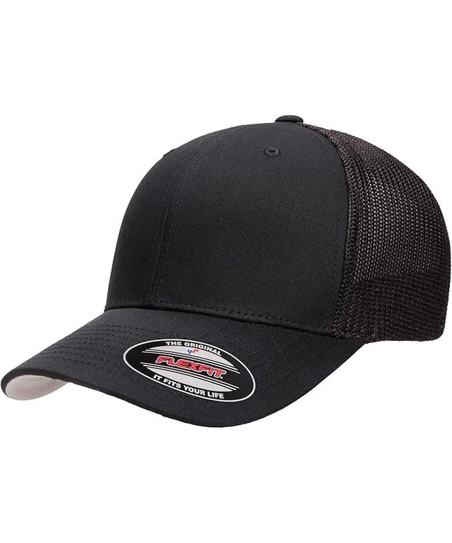 Flexfit 6511 Fitted Mid-Profile Stretchable Mesh Panels Trucker Cap | Bulk Pack Available