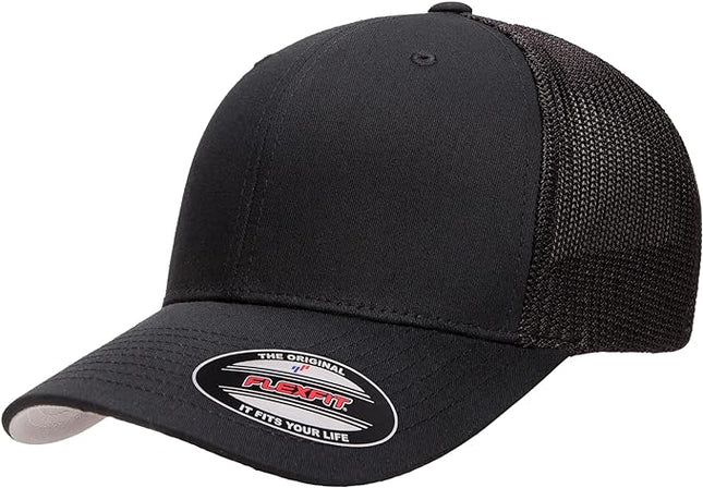 Flexfit 6511 Fitted Mid-Profile Stretchable Mesh Panels Trucker Cap | Bulk Pack Available