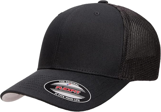 Flexfit 6511 Fitted Mid-Profile Stretchable Mesh Panels Trucker Cap | Bulk Pack Available