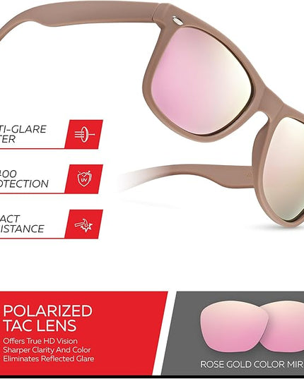 Retro Rewind Polarized Sunglasses for Men and Women - UV Protection Classic Sun Glasses