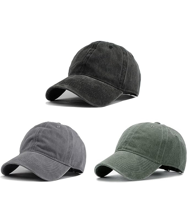 HH HOFNEN Men Women Washed Distressed Twill Cotton Baseball Cap Vintage Adjustable Dad Hat