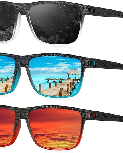 KALIYADI Polarized Sunglasses for Men, Lightweight Sun Glasses with UV Protection for Driving Fishing Golf