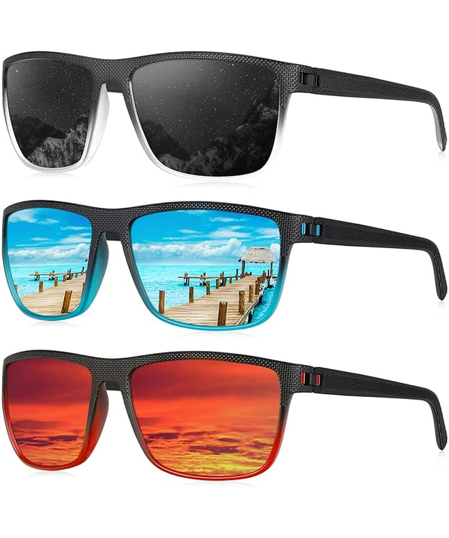 KALIYADI Polarized Sunglasses for Men, Lightweight Sun Glasses with UV Protection for Driving Fishing Golf