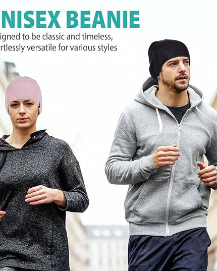 Beanie for Men, Soft Cotton Beanie for Women, Warm Unisex Winter Hat, Running Skull Cap for Cold Weather Activities