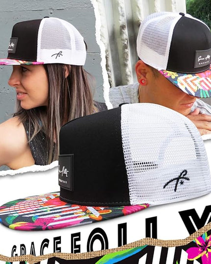Grace Folly Trucker Hat for Men & Women. Snapback Mesh Caps
