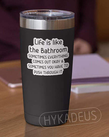 (3Pcs) Funny Life is Like The Bathroom Sticker, Restroom Humor, Sarcastic Vinyl Stickers, Waterproof Decals for Bathroom, Laptop, Water Bottle, Phone Case, 3" x 2.5 "