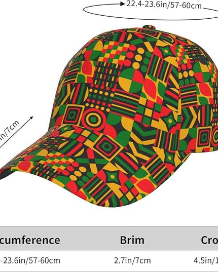 African Ethnic Tribal Style Baseball Cap for Men Women, Fashion Adjustable African Hat Casual Trucker Hats Sun Caps