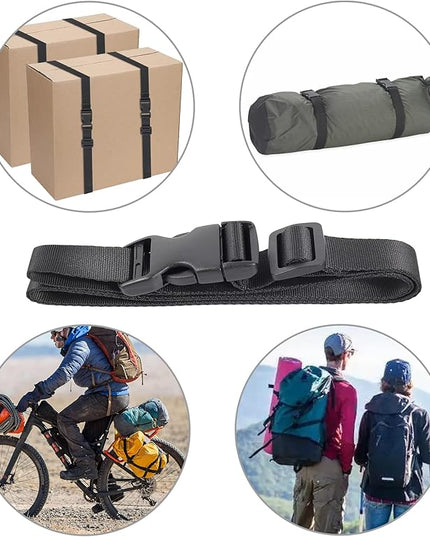 Vigorport Utility Straps Quick Release Nylon Backpack Accessory Bag Strap,Adjustable for Hiking,Travel,Outdoor Sports-4 Pack (Black, 1" W-48 L)