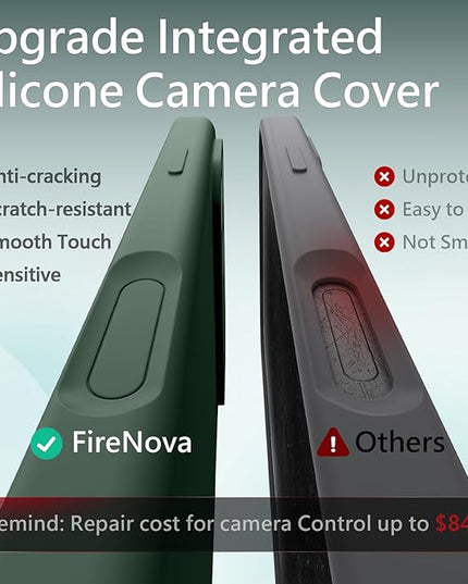 FireNova Magnetic for iPhone 17 Pro Case, Compatible with MagSafe, [Integrated Silicone Camera Control Button] [Camera Protection] Anti-Scratch Microfiber Lining Phone Case, 6.3", Alpine Green