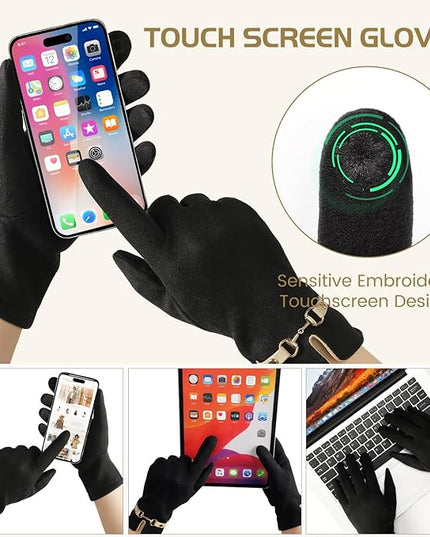 Clothirily Winter Gloves for Women, Touchscreen Texting Winter Gloves Women, Fleece Lined Warm Winter Glove for Cold Weather