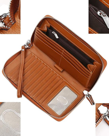 Lavemi Small Compact Women Wallet RFID Blocking Genuine Leather Bifold Purse with ID Windows