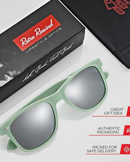 Retro Rewind Polarized Sunglasses for Men and Women - UV Protection Classic Sun Glasses