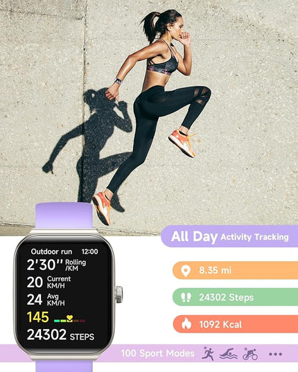 TOOBUR Smart Watch for Women Alexa Built-in, 1.95" Fitness Tracker with Answer/Make Calls, IP68 Waterproof/Heart Rate/Sleep Tracker/100 Sport Modes, Fitness Watch Compatible Android iOS