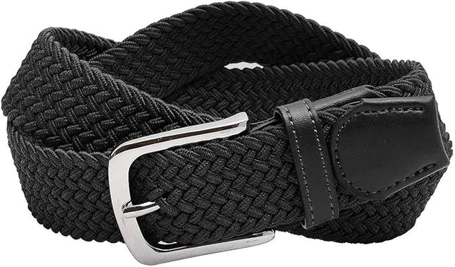 Falari Men Women Multicolored Elastic Stretch Braided Belt Canvas Fabric Woven No Holes Belt