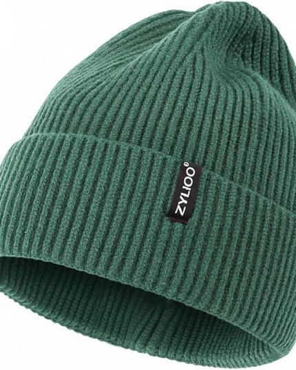 Zylioo Oversize Beanie Hats, XXL Big Size Ribbed Knit Cuffed Winter Hat for Cold Weather, Warm Skull Watch Cap