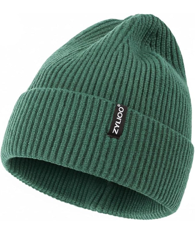 Zylioo Oversize Beanie Hats, XXL Big Size Ribbed Knit Cuffed Winter Hat for Cold Weather, Warm Skull Watch Cap