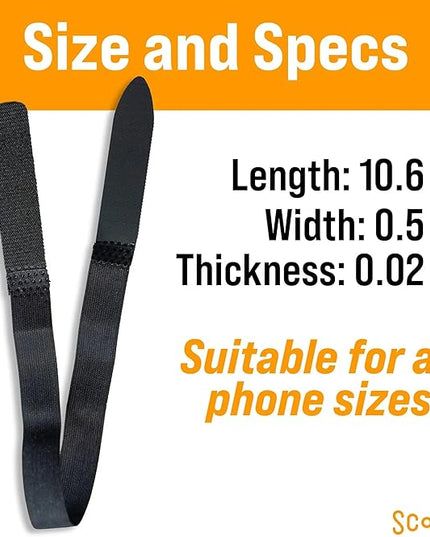 Scooch Bandmate, Elastic Flexible Phone Strap, Universal Slim Hand Finger Grip, Non-Slip Cell Phone Holder, Fits All Phone Cases