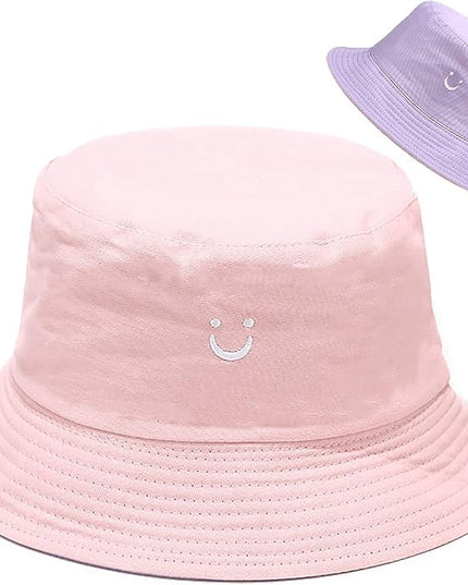 Malaxlx Unisex Bucket Hat Beach Sun Hat Aesthetic Fishing Hat for Men Women Teens, Reversible Double-Side-Wear