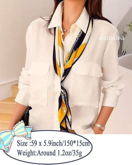 Purse Scarf For Handbags Head Scarves For Women's Hair Bags Scarfs Long Skinny Scarves Fashion Silky