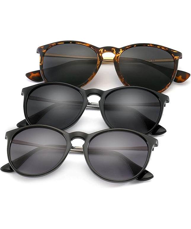 SUNGAIT Premium Vintage Round Sunglasses for Women Men Classic Retro Trendy Style