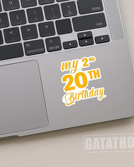 (3Pcs) Funny 40th Birthday Stickers – My 2nd 20th Birthday - Cheers to 40 Years Sticker Waterproof Vinyl Decals for Forty Birthday Gifts, Water Bottles, Scrapbooks, Journals, 3 x 3 inch