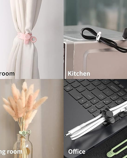 Silicone Cable Straps,10PCS 7.1"Cord Ties, Reusable Cable Ties，Travel Cord Organizer，Wire Organizer Ties for Kitchen,Home,School,Bundle Storage for Cables Etc（5 Colors）