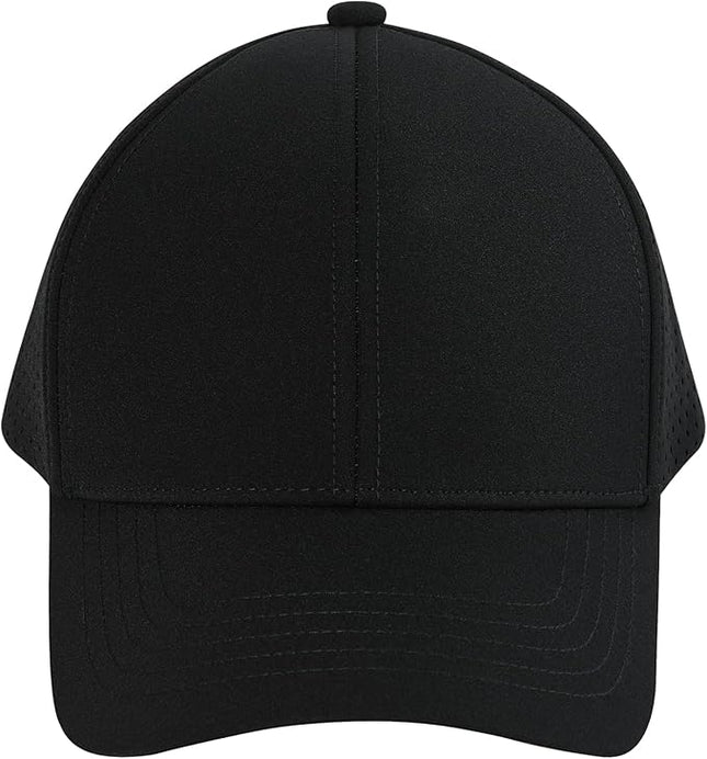 VOBOOM Men Quick Dry Baseball Cap Laser Cut Mesh Ball Curved Brim Snapback Hat