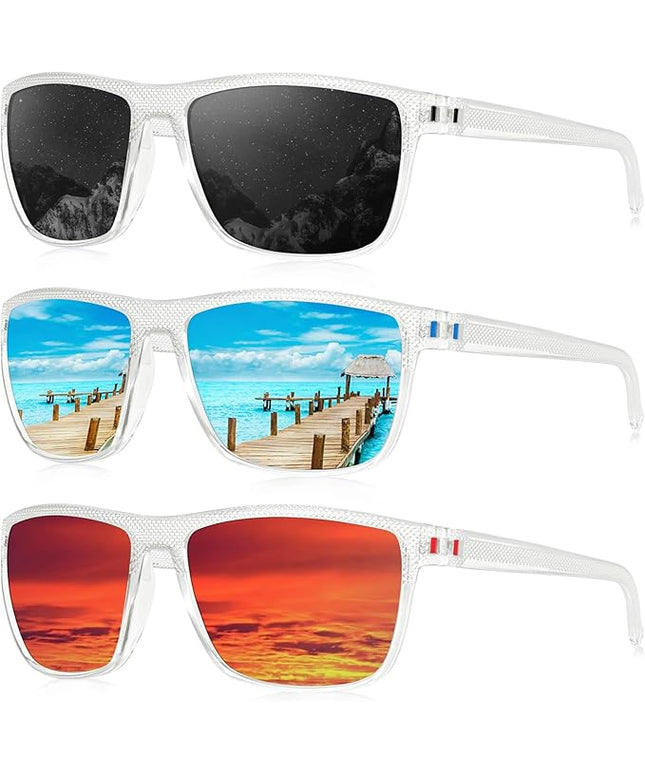 KALIYADI Polarized Sunglasses for Men, Lightweight Sun Glasses with UV Protection for Driving Fishing Golf