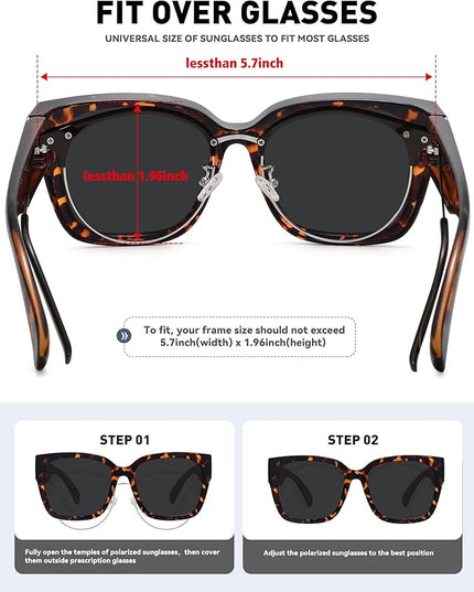 MEETSUN Oversized Fit Over Glasses Sunglasses for Women Men Large Trendy Polarized Sunglasses for Driving UV Protection